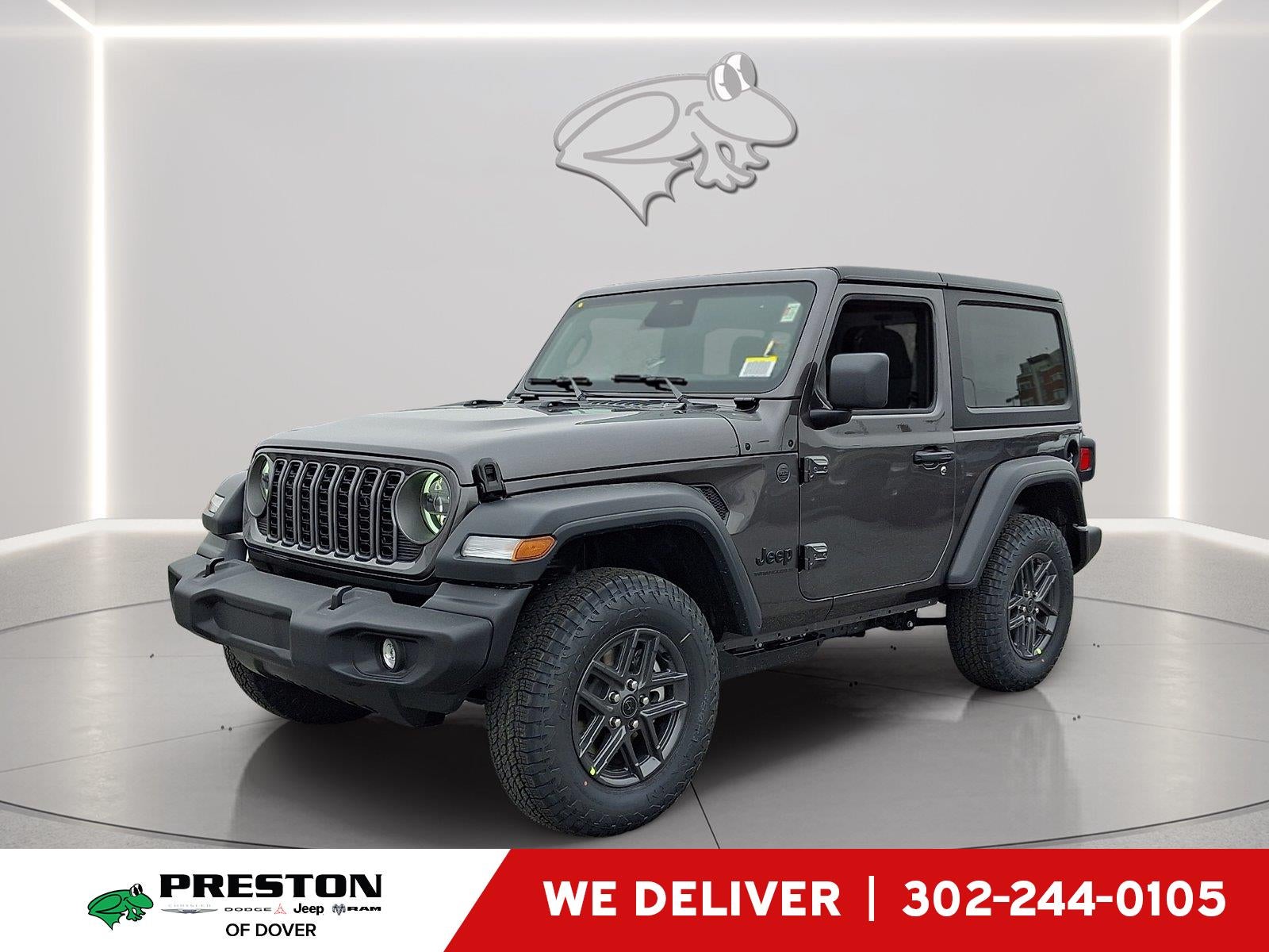 2026 Jeep Wrangler Sport S in Granite Crystal Metallic Clearcoat — front three-quarter view