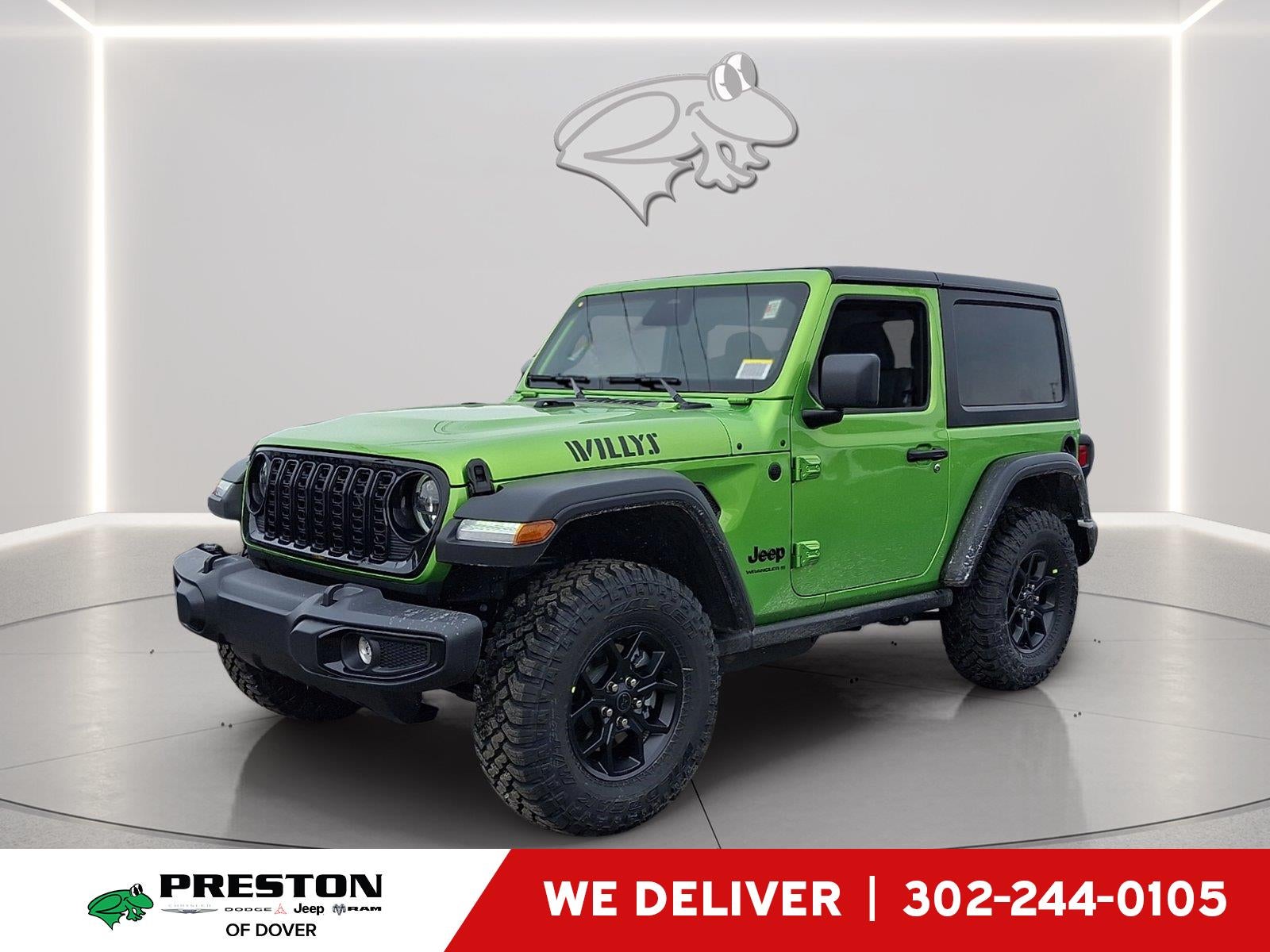2026 Jeep Wrangler Willys in Mojito Clearcoat — front three-quarter view
