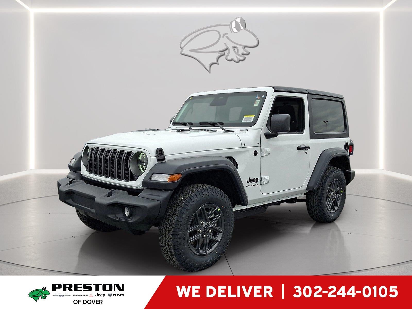 2026 Jeep Wrangler Sport S in Bright White Clearcoat — front three-quarter view