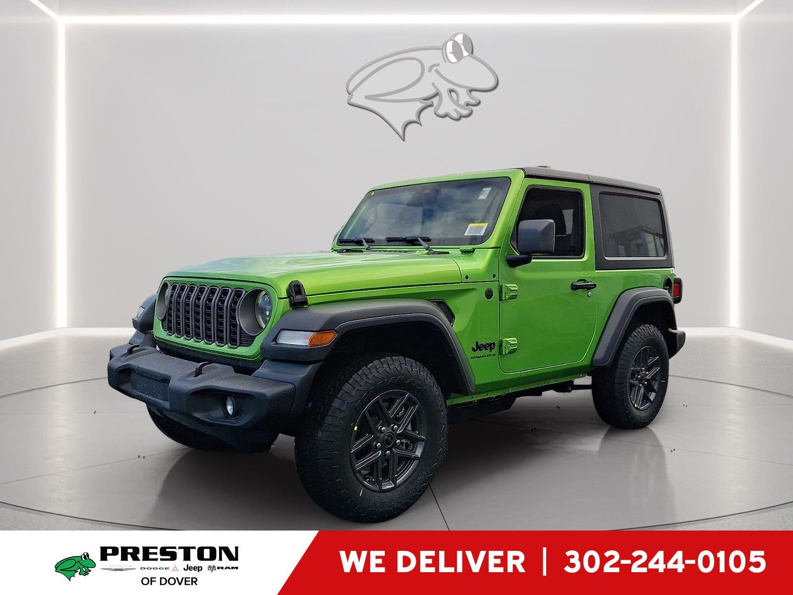 2026 Jeep Wrangler Sport S in Mojito Clearcoat — front three-quarter view