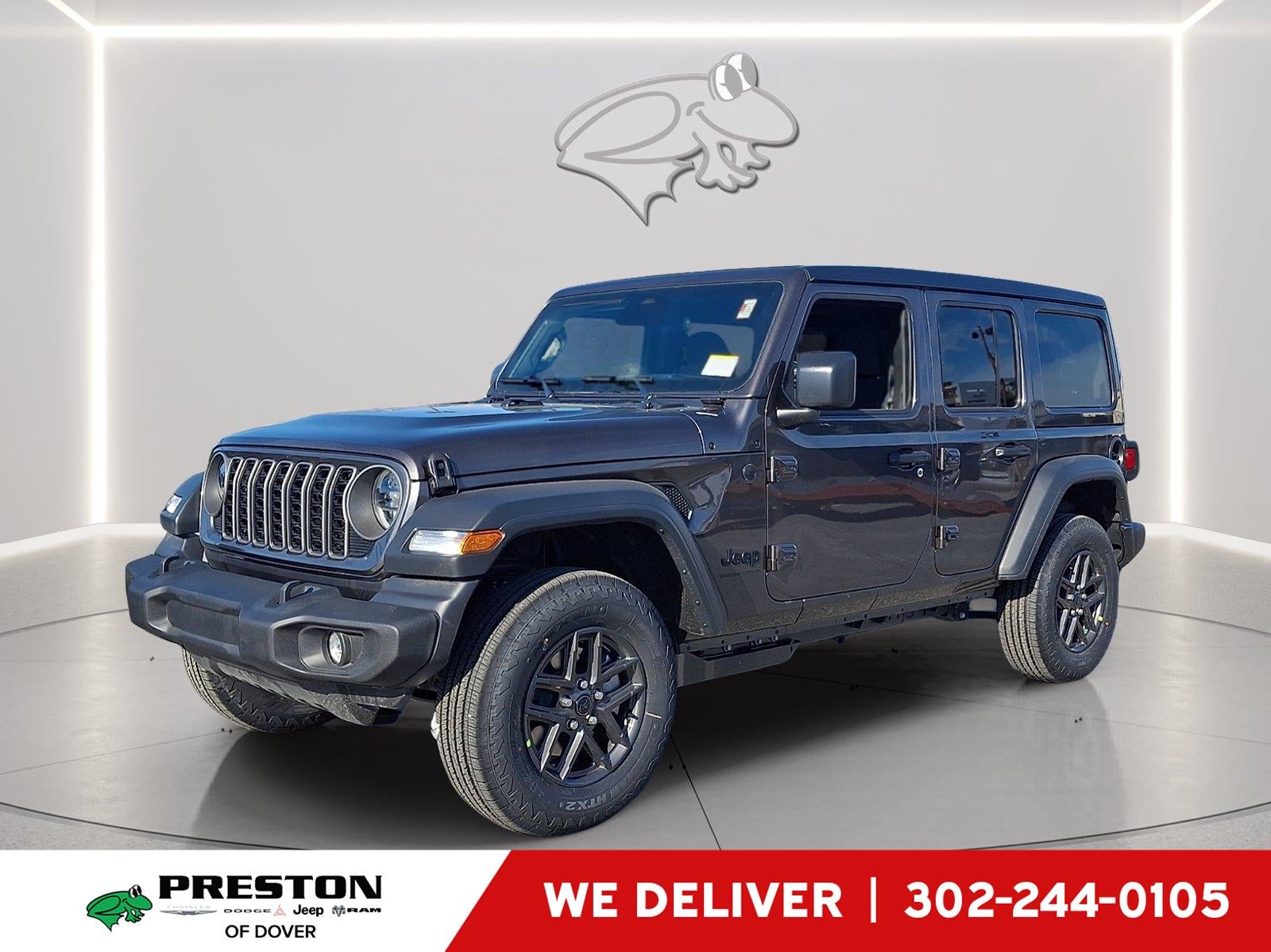 2026 Jeep Wrangler Sport S in Granite Crystal Metallic Clearcoat — front three-quarter view