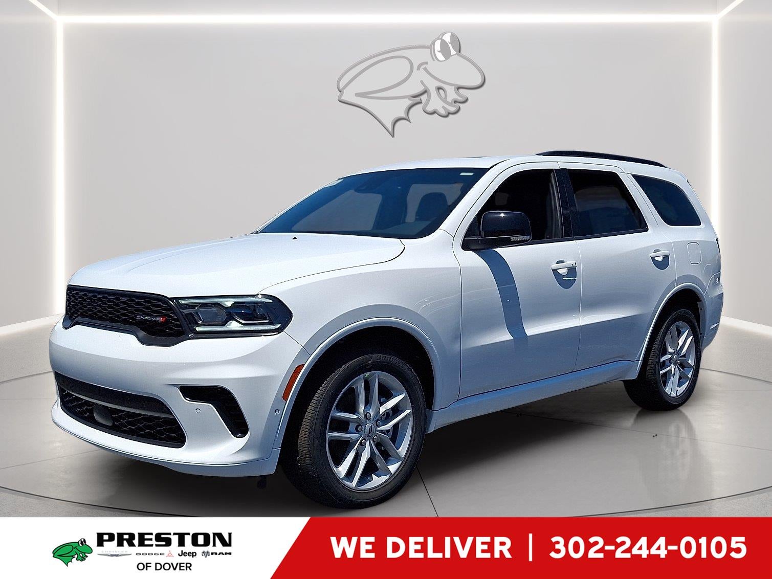 2026 Dodge Durango GT Plus in White Knuckle Clearcoat — front three-quarter view