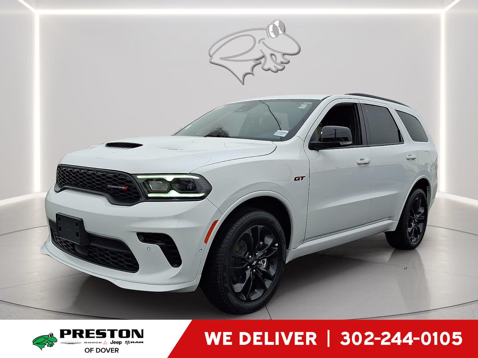 2026 Dodge Durango GT Plus in White Knuckle Clearcoat — front three-quarter view