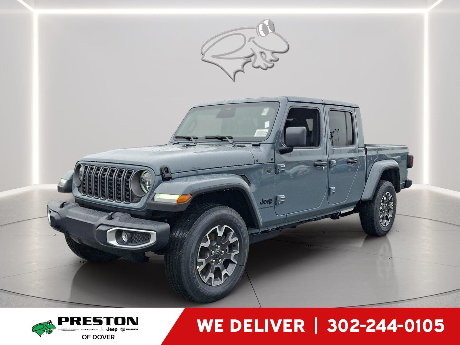 2026 Jeep Gladiator Sahara in Anvil Clearcoat — front three-quarter view