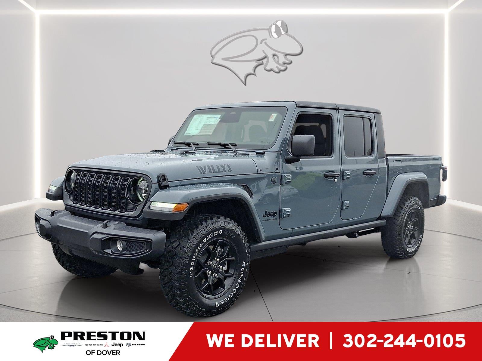 2026 Jeep Gladiator Willys in Anvil Clearcoat — front three-quarter view