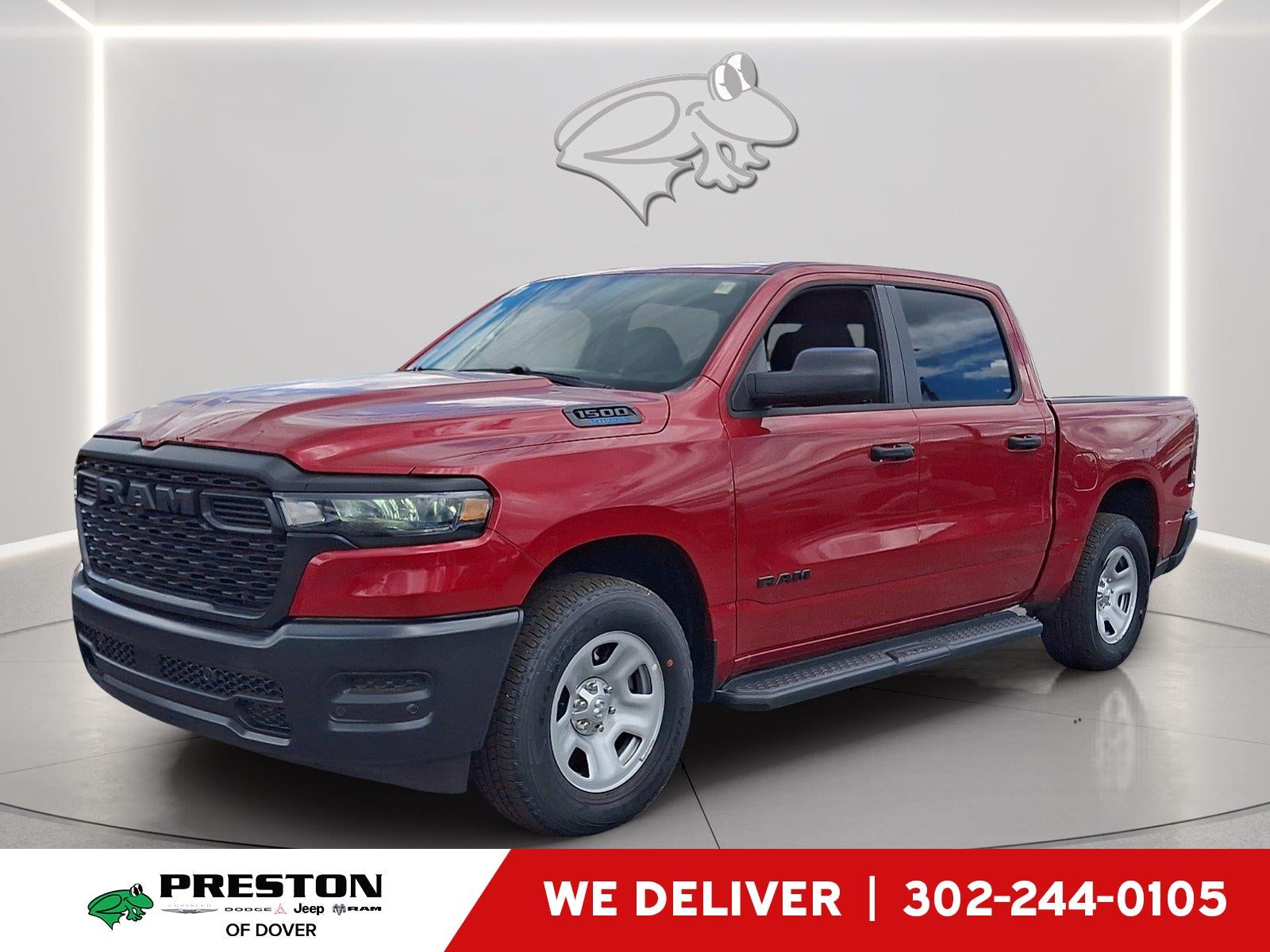 2026 RAM 1500 Tradesman in Molten Red Pearlcoat — front three-quarter view