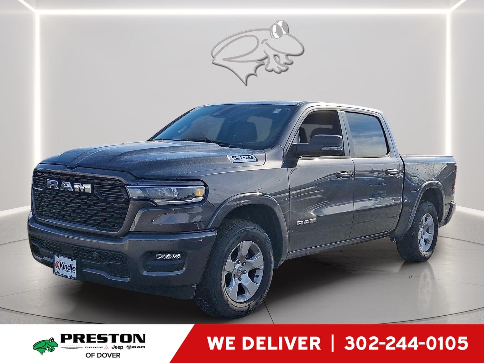 2025 RAM 1500 Big Horn in Granite Crystal Metallic Clearcoat — front three-quarter view