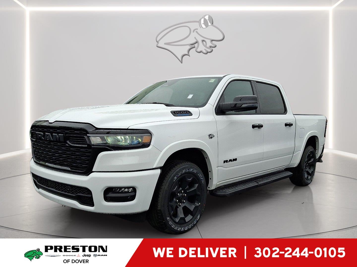 2026 RAM 1500 Big Horn in Bright White Clearcoat — front three-quarter view