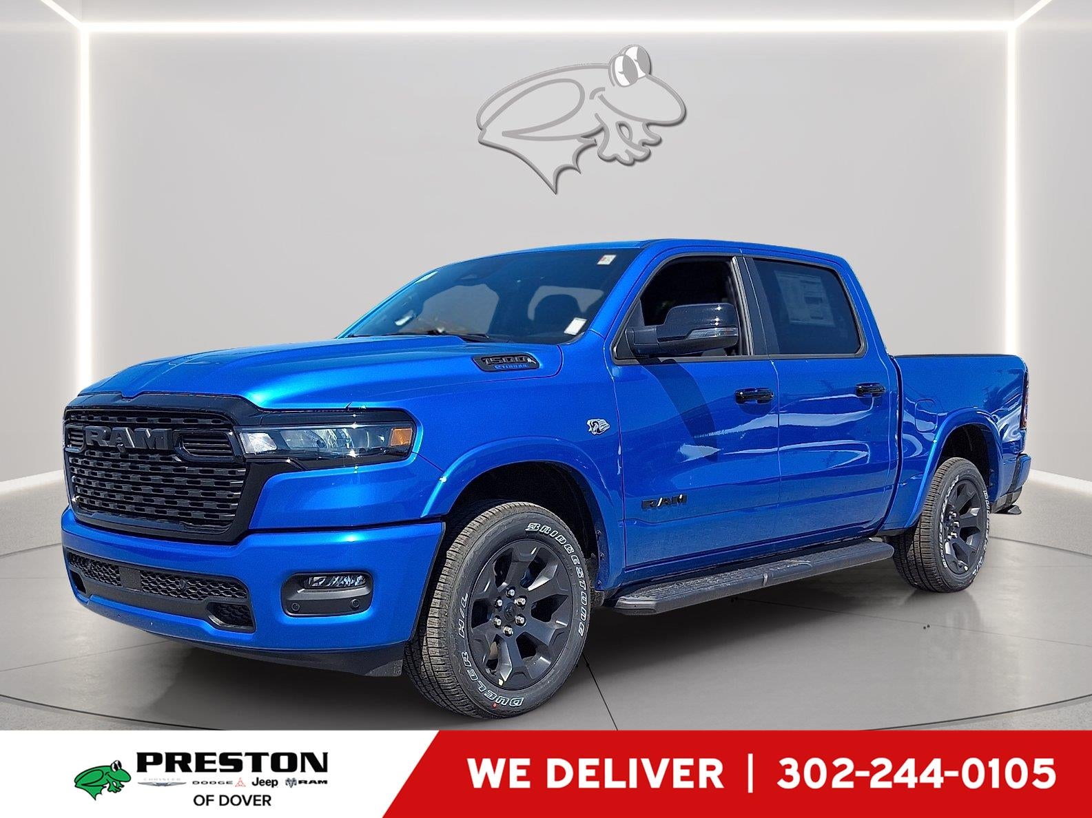2026 RAM 1500 Big Horn in Hydro Blue Pearlcoat — front three-quarter view
