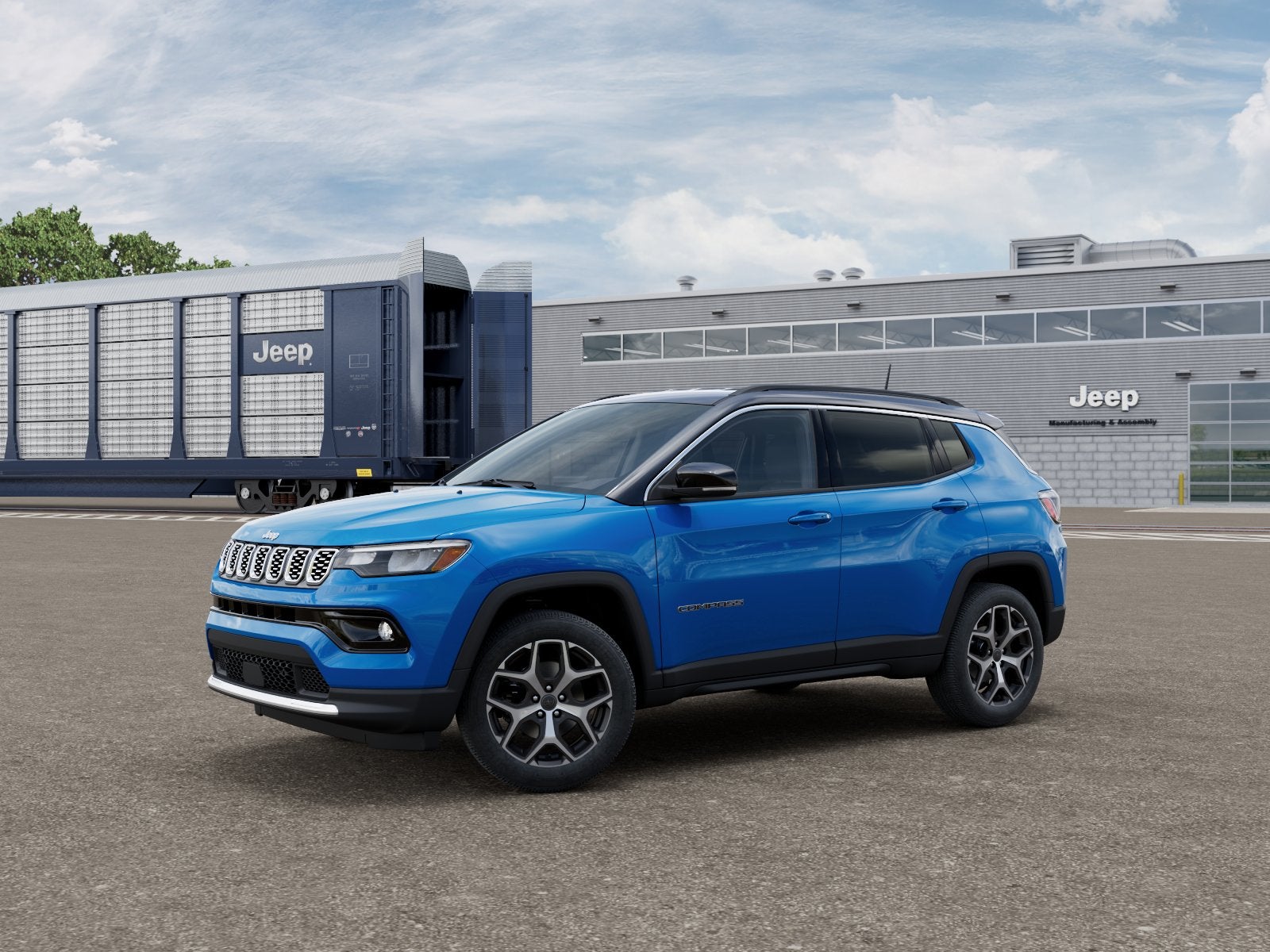 2026 Jeep Compass Limited in Hydro Blue Pearlcoat — front three-quarter view