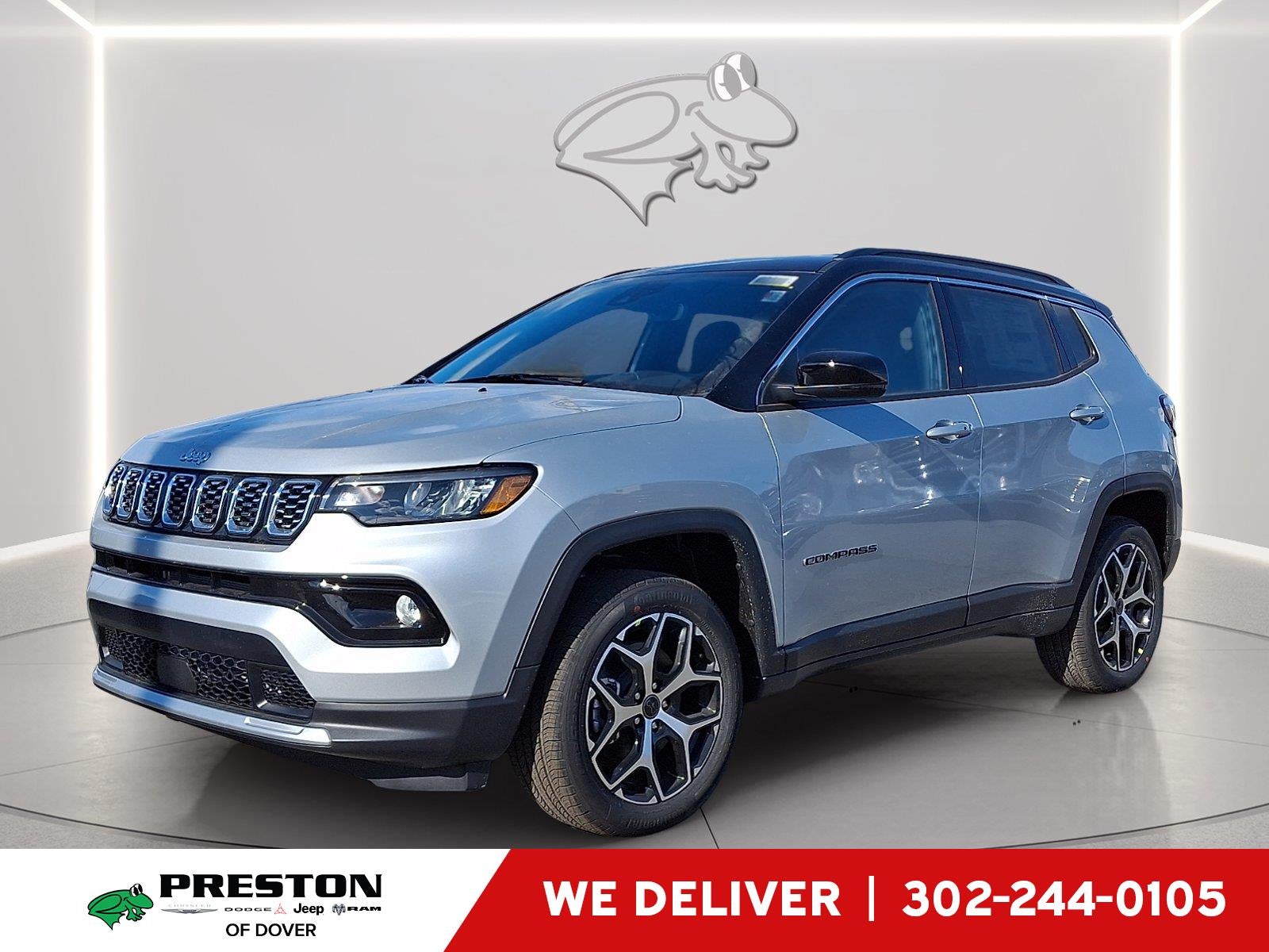 2026 Jeep Compass Limited in Pse Silver Zynith Metallic Clear-Coat — front three-quarter view